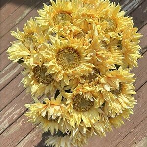 Ashland Long Stem Sunflower Faux Floral Set | 26.5” Stems | Wedding Décor NWT